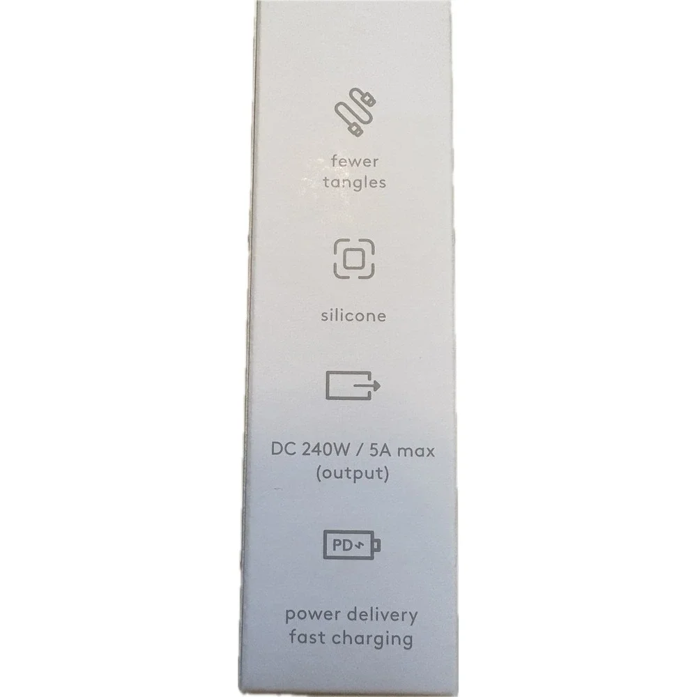 2 pak Heyday 6ft USB-C to USB-C Soft-Touch Fast Charging Cable 240W 5A‎ Gray